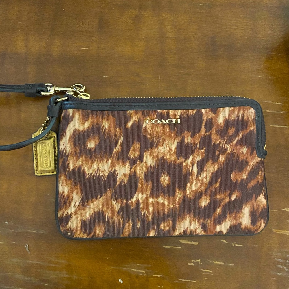 Cheetah Print Coach Wristlet/Coin Purse